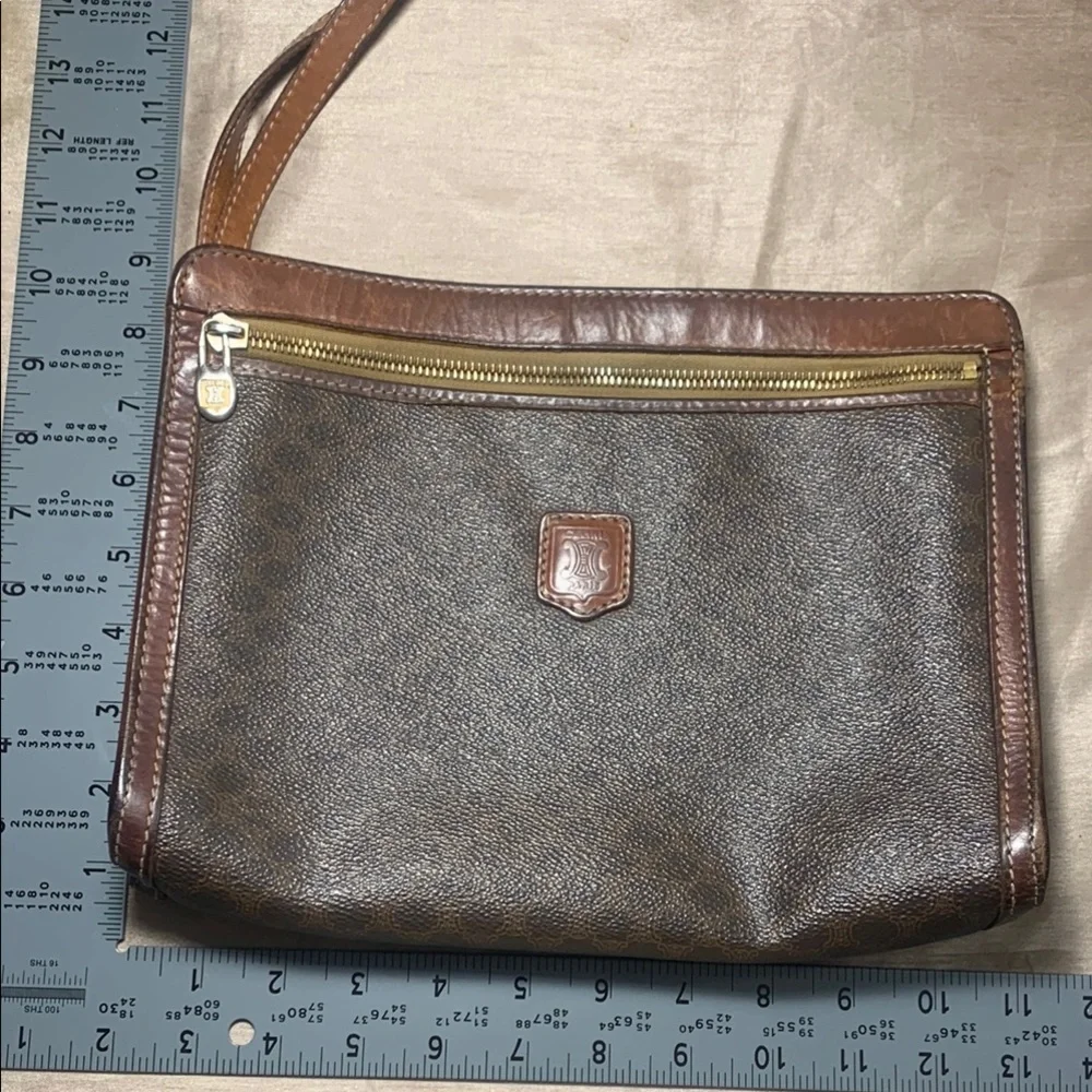 Luxurious Celine Brown Messenger oversized Macadam Pouch